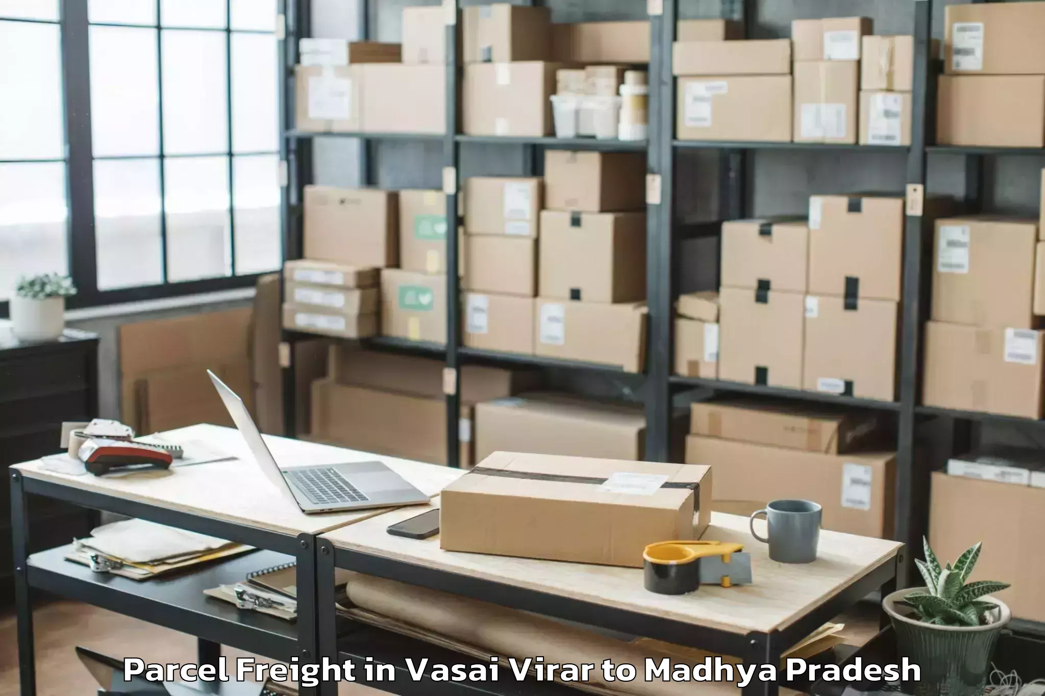 Trusted Vasai Virar to Shujalpur Parcel Freight